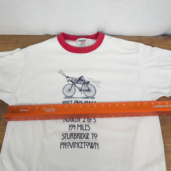 Vintage 1997 Pan-Mass Challenge Ringer T Shirt Large - Picture 5 of 7